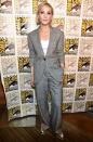 <p><strong>July 2017</strong> Cate Blanchett looked effortlessly cool in a slouchy grey suit and metallic flatforms.</p>