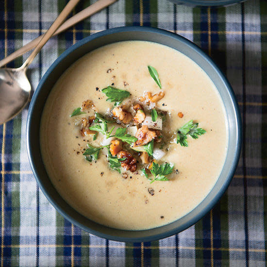 5. Creamy Parsnip Soup with Pear and Walnuts Chef Marcus Samuelsson’s soup is earthy and rustic with delicious Indian spices.