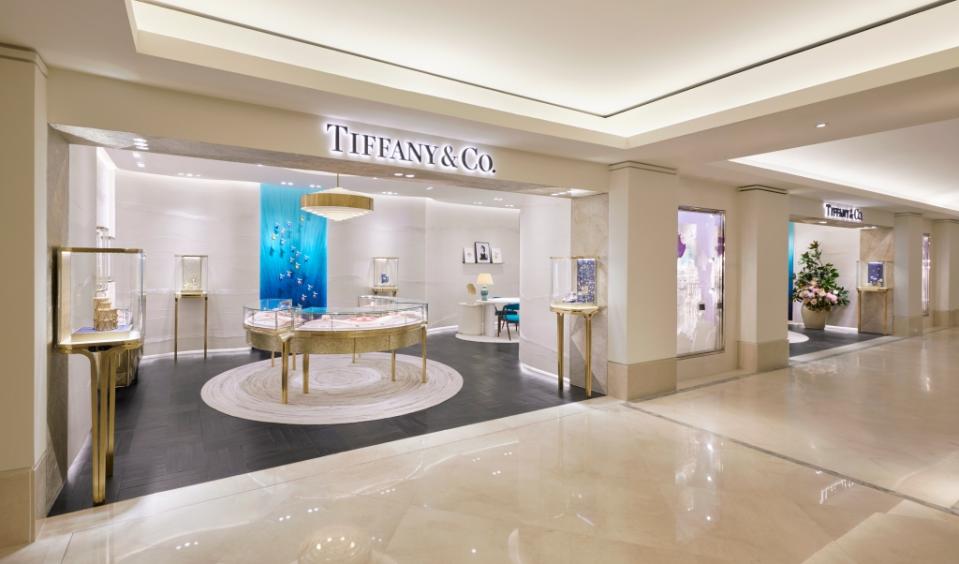 Tiffany & Co.’s new store elements, revealed in November with a shop-in-shop at Le Bon Marché.