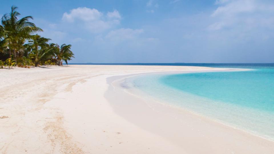 A white beach in the Maldives