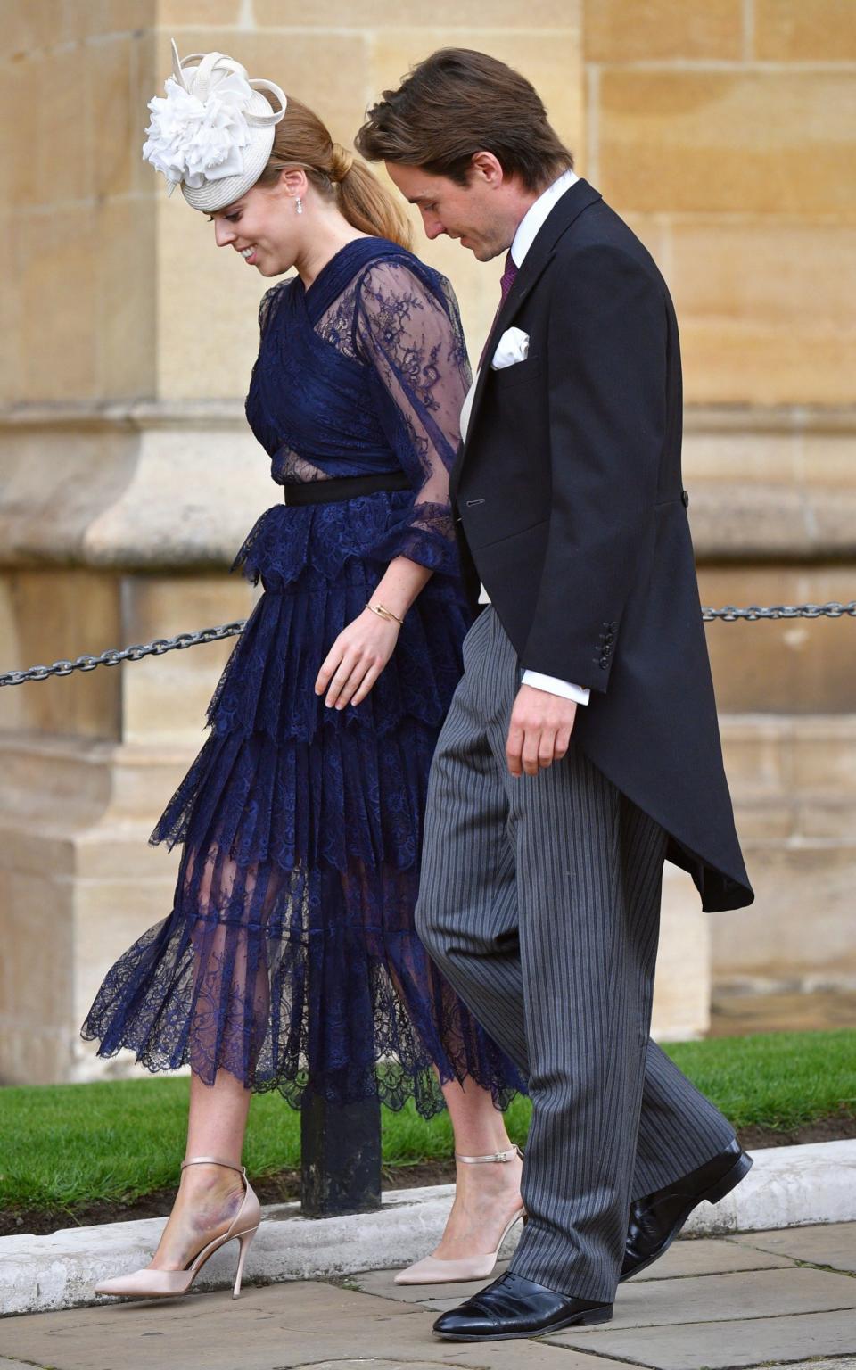 Princess Beatrice and Edoardo Mapelli Mozzi attend the wedding of Lady Gabriella Windsor and Thomas Kingston  - Getty 