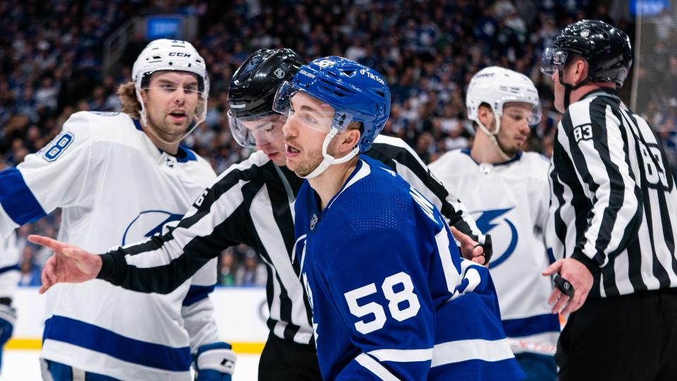 Michael Bunting's illegal hit - and inevitable suspension - in Game 1 shows that these new Leafs are making the same old mistakes in the playoffs. (Getty Images)