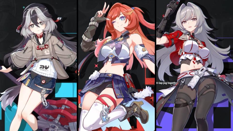 Honkai Impact 3rd Part 2 will feature a new trio of main characters in Senadina (middle), Coralie (left), and Helia (right). (Photos: HoYoverse)