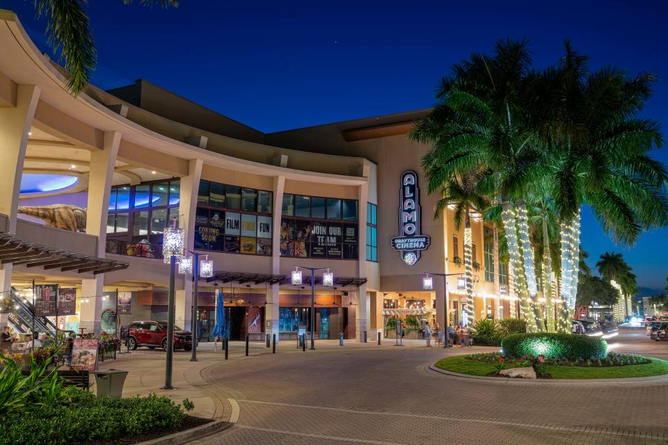 Evening at Alamo Drafthouse Cinema at Mercato in North Naples, Florida.