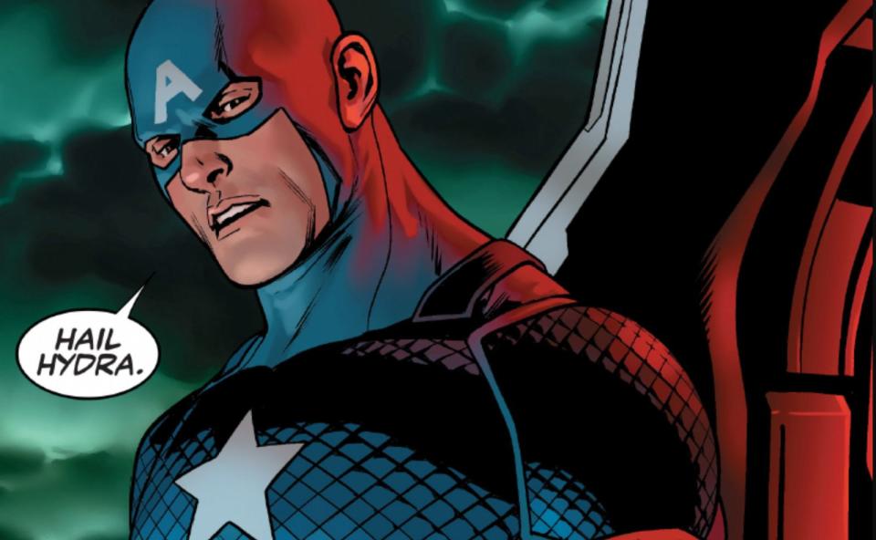 When Captain America utters, "Hail Hydra" in the elevator, he's not only referencing the 'Civil War' movie but also a controversial storyline from the comics. (Image: Marvel Entertainment)