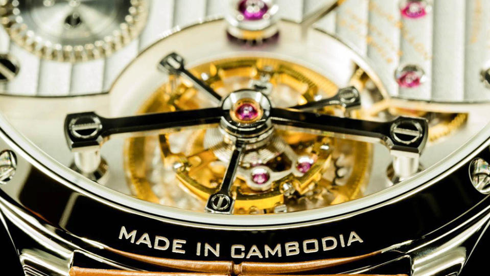 The watch was made by Cambodian technicians.