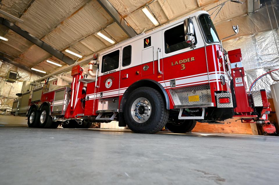 The Worcester Fire Department's new 95-foot Seagrave tower ladder truck.