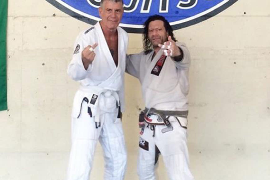 Anthony Bourdain's wife wished the "Parts Unknown" host a happy birthday this week, too. "Happy birthday to my awesome husband who's spending the entire day getting his ass kicked on the mats!," she posted. "Thanks @kurtosiander for taking such good care of him!"