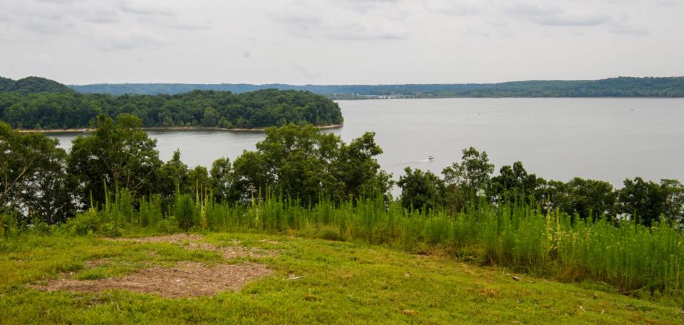 The view from where Joe Huff wants to put a house on his property at Lake Monroe on Friday, July 15, 2022.