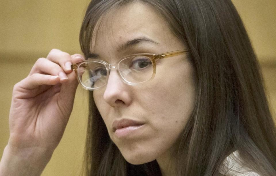 In this May 1, 2013 file photo, Jodi Arias sits in the courtroom during her trial at Maricopa County Superior Court in Phoenix. Potential jurors for the penalty retrial of Arias are being called back to court as attorneys whittle down the group to an impartial panel that will determine whether the former waitress receives the death penalty or life in prison. Arias was convicted of murder last year in the 2008 killing of her ex-boyfriend (AP Photo/The Arizona Republic, Mark Henle, Pool)