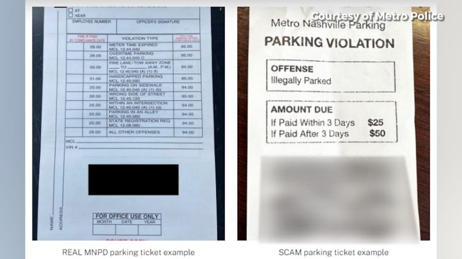 Comparison of real and fake parking ticket