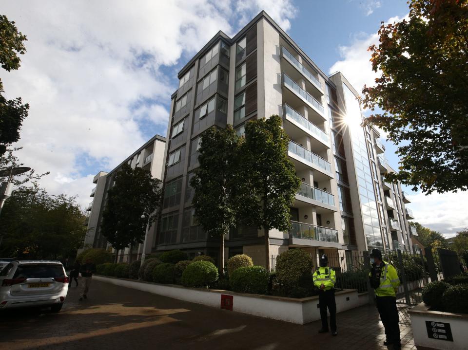 Police officers outside Golden Mile House in Clayponds Lane, Brentford, west London.Jonathan Brady/PA