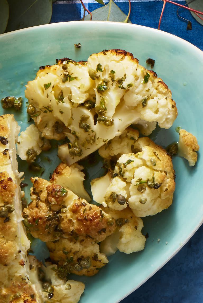 Whole Roasted Cauliflower with Caper Vinaigrette