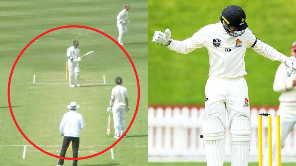 The Plunket Shield match between Wellington and Canterbury at Basin Reserve on a green deck (pictured left) and  played on a green wicket, which saw the Wellington Firebirds (pictured right) and Andrew Fletcher (pictured right) being bowled.