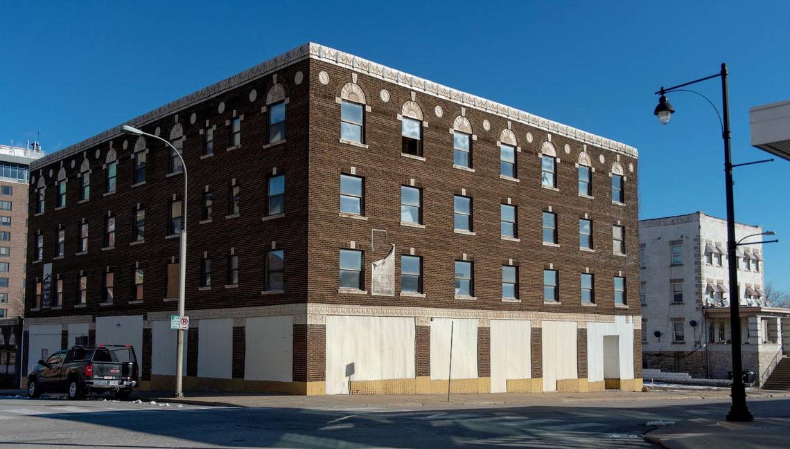 The former Blackstone Hotel at 817 Cherry St., seen on Thursday, is set to be demolished.