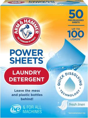 Or a 50-pack of pre-measured Arm & Hammer laundry detergent sheets for 53% off