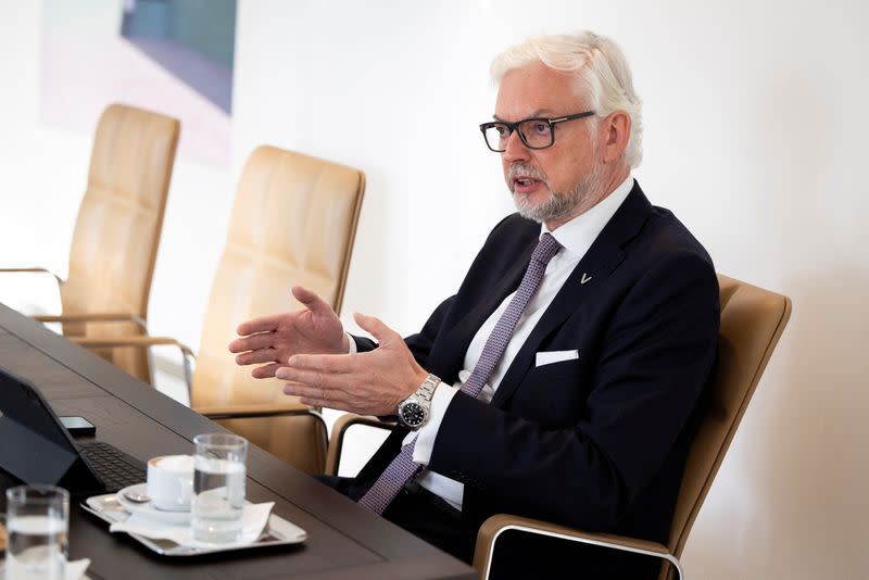 Verbund AG CEO Strugl speaks during an interview with Reuters in Vienna