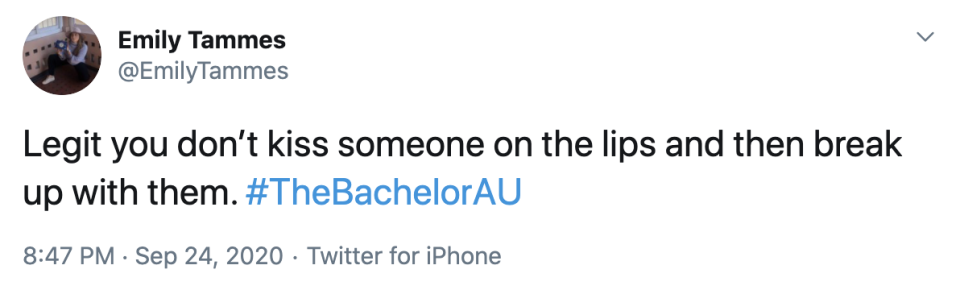 Tweet about The Bachelor