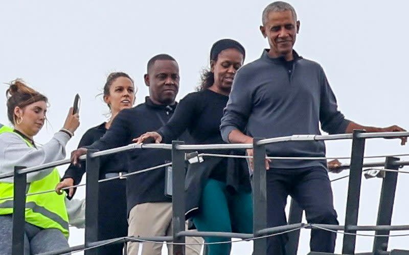 Barack and Michelle Obama take in the Sydney sights on a private BridgeClimb walk across Sydney Harbour Bridge - Media-Mode / SplashNews.com