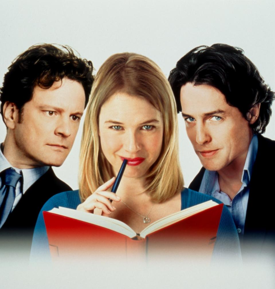 Colin Firth, Renee Zellweger, and Hugh Grant on the Bridget Jones's Diary poster