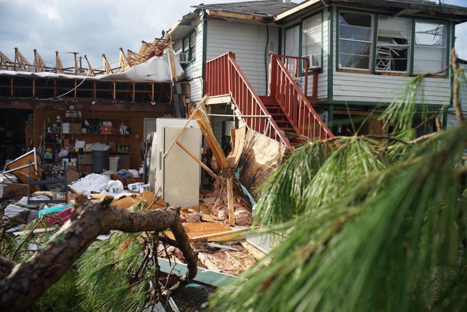 Destroyed building Hurricane Ida