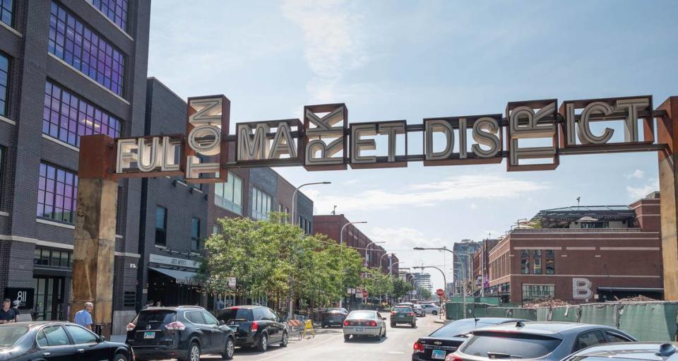 Vista del vecindario West Loop, un recinto de artes multi sensoriales que combinan el arte y la tecnología con instalaciones interactivas.