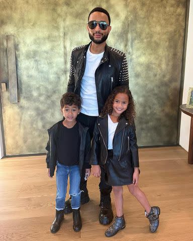 <p>chrissyteigen/Instagram</p> John Legend with Luna and Miles