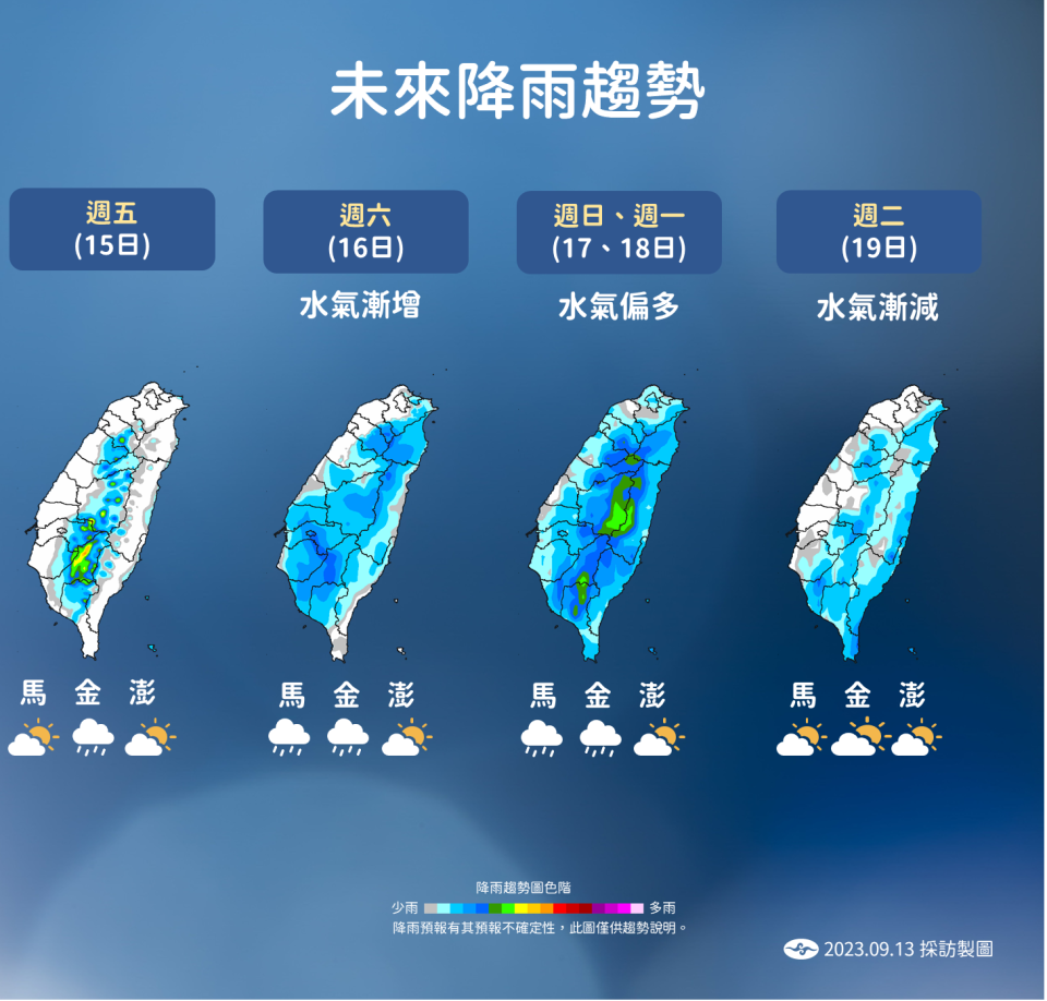 ▼未來降雨趨勢圖。（圖／氣象局）