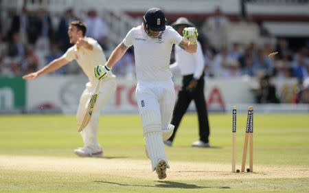 Cricket - England v Australia - Investec Ashes Test Series Second Test - Lord’s - 19/7/15 England's Ben Stokes is run out Reuters / Philip Brown Livepic