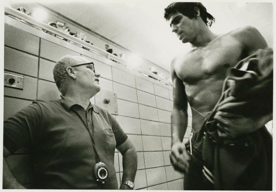 Doc Counsilman (left) with Mark Spitz.