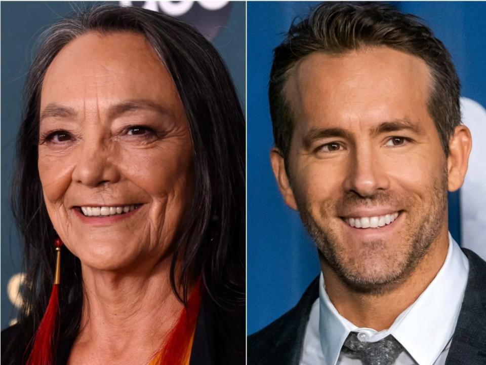 Actors Tantoo Cardinal, left, Ryan Reynolds, centre, and Catherine O'Hara were among the latest laureates of the Governor General's Performing Arts Awards. (The Canadian Press/The Associated Press - image credit)