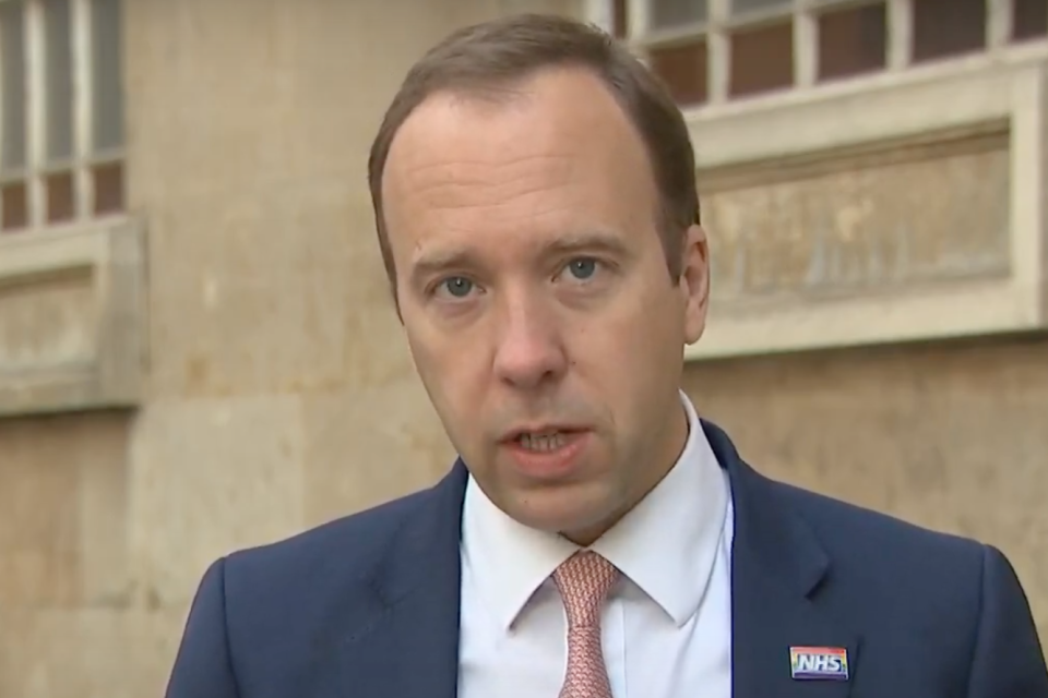 Health Secretary Matt Hancock (Sky News)