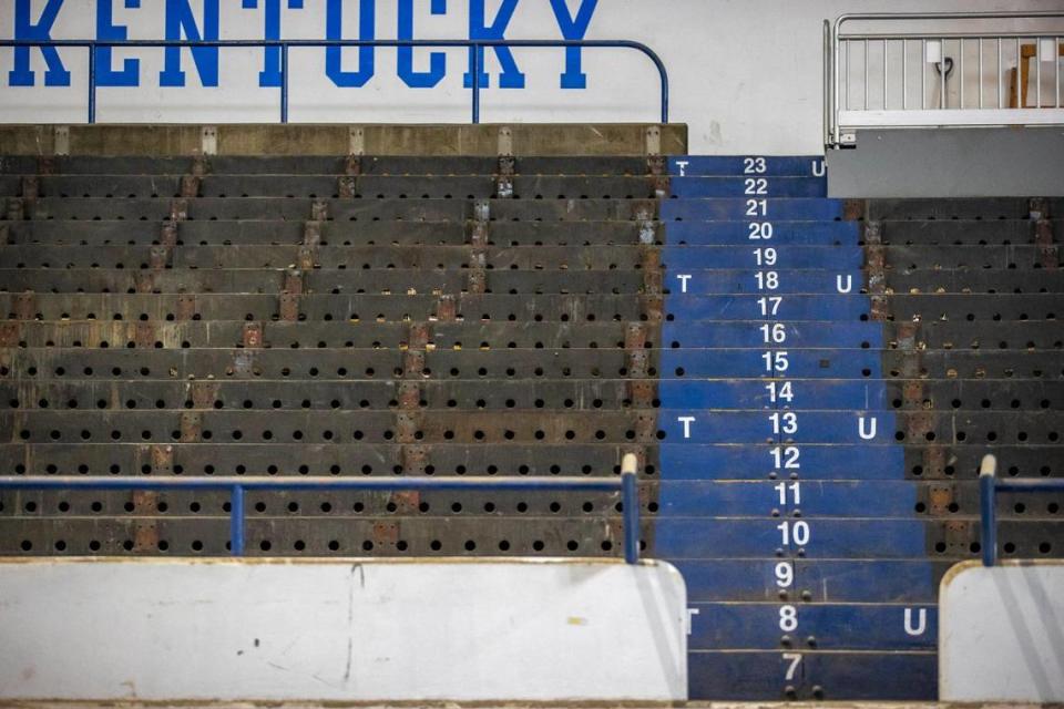 Renovations are underway at Memorial Coliseum on the campus of the University of Kentucky in Lexington, Ky., on Friday, October. 27, 2023.