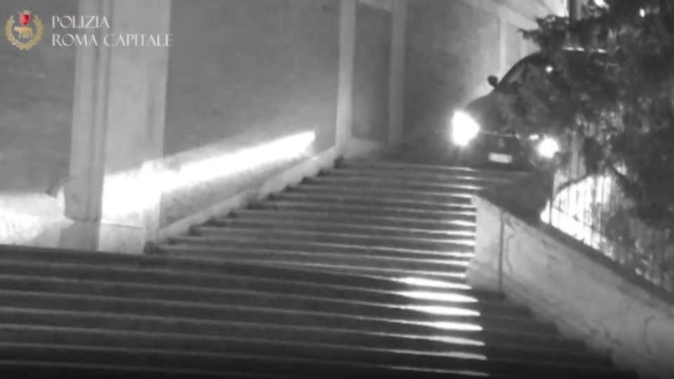 In May, a tourist drove a Maserati down the Spanish Steps. - Polizia Roma Capitale