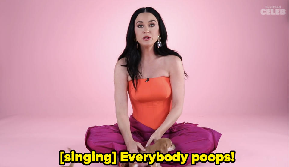 Katy Perry singing, "Everybody poops!"