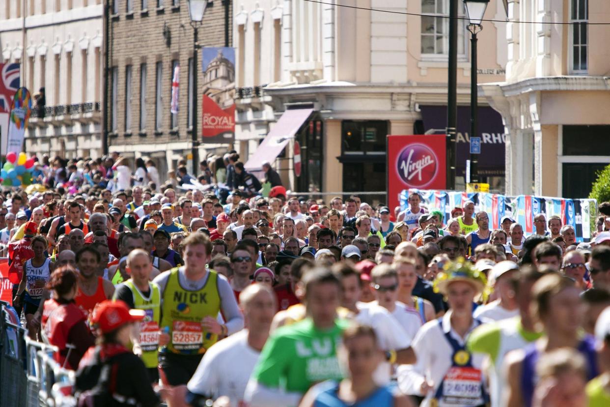 Runners approach the Cutty Sark in an earlier Virgin London Marathon: Getty Images