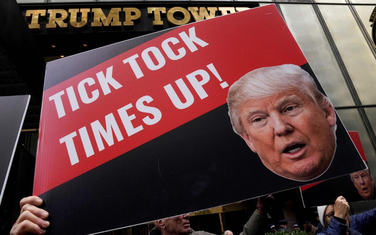 Protestors gather in front of Trump Tower