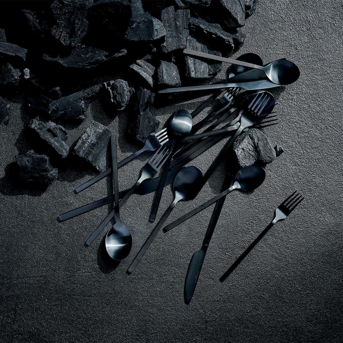 Misette Black Squiggle Flatware Set, 5 Pcs