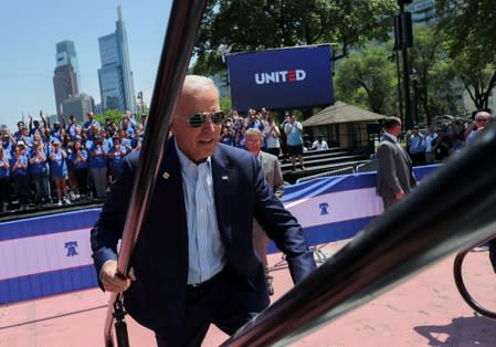 FILE PHOTO: U.S. presidential candidate and former Vice President Joe Biden holds kickoff rally of his campaign for the 2020 Democratic presidential nomination in Philadelphia