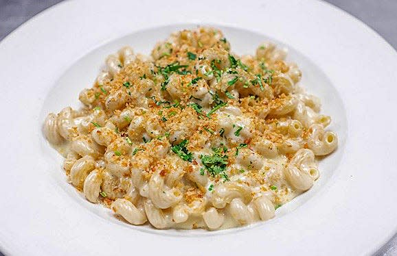 Lola 41's top comfort food is an unadorned mac and cheese, made with parmesan, mascarpone, Havarti and Jarlsberg and topped with breadcrumbs.