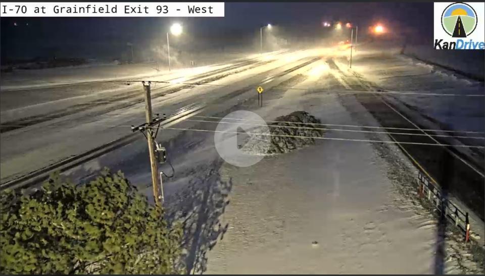 I-70 at Grainfield around 7 a.m. Monday, March 25, 2024. (Courtesy: KDOT)