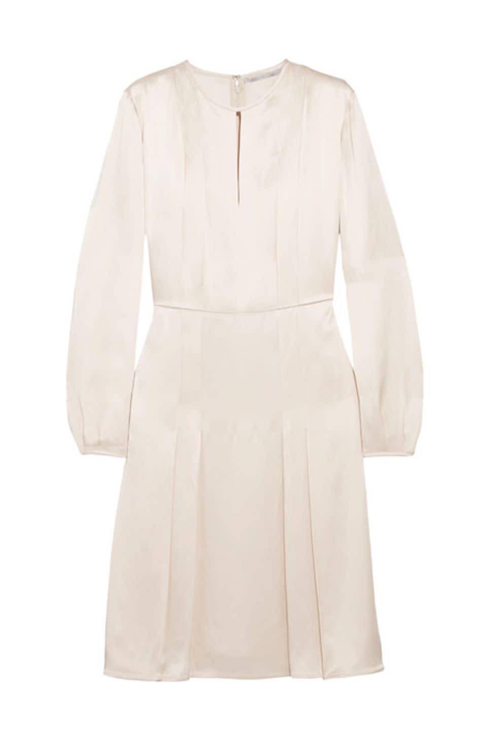 <p>Short and sweet, a simple Stella McCartney dress is perfect for brides who aren't keen on being the centre of attention.</p><p><em>Mini dress, £1,260, Stella McCartney at Net-A-Porter</em><br></p><p><a rel="nofollow noopener" href="https://www.net-a-porter.com/gb/en/product/974165/stella_mccartney/pleated-satin-dress" target="_blank" data-ylk="slk:BUY;elm:context_link;itc:0;sec:content-canvas" class="link ">BUY</a></p>