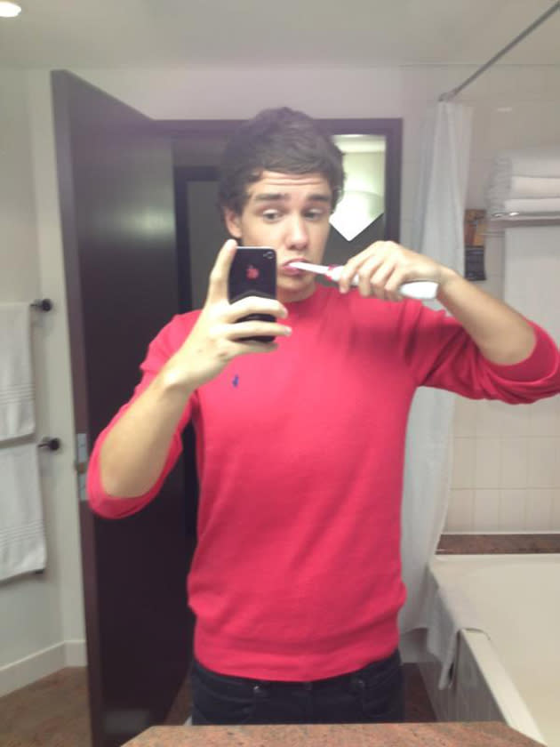 Celebrity photos: One Direction’s Liam Payne had a panic earlier this week that he’d lost his toothbrush. He said he was worried he’d left it in Australia. However, later on, he tweeted this picture as he brushed his teeth, saying ‘Found him’. Phew.