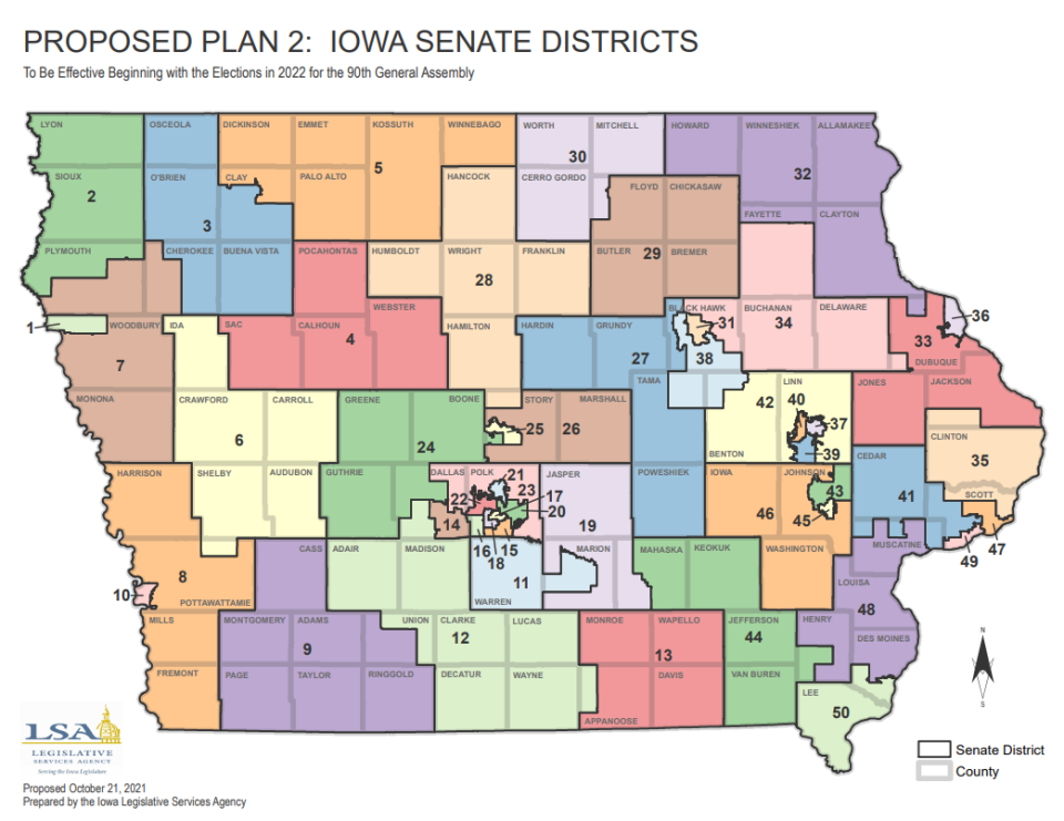 Proposed Senate map, second plan