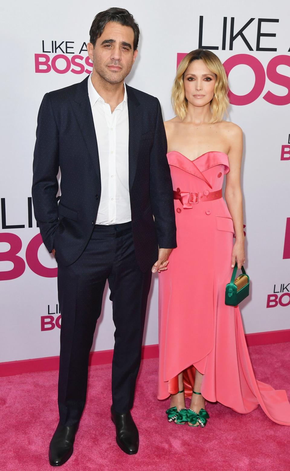 Rose Byrne (R) and US actor Bobby Cannavale attend the world premiere of "Like A Boss" at SVA Theater on January 7, 2020 in New York City