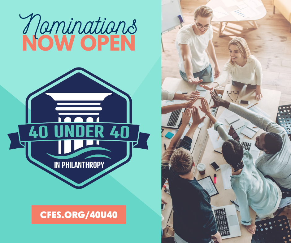 The Community Foundation of the Eastern Shore is currently seeking nominations for the 2024 40 Under 40 in Philanthropy awards.