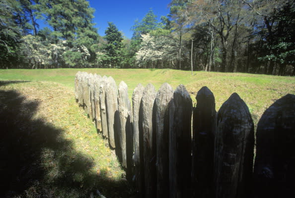 Gravestone commemorating The Lost Colony at Roanoke, NC (Photo by Visions of America/UIG via Getty Images)