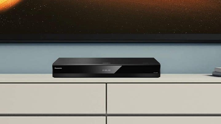 A Panasonic-UB820 Blu-ray player. 