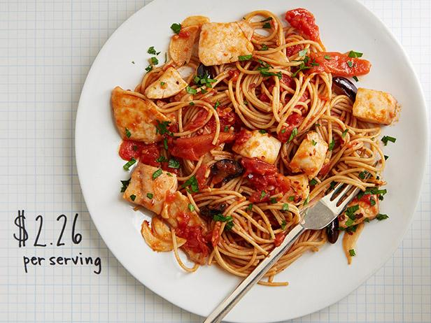 Spicy Fish and Olive Spaghetti