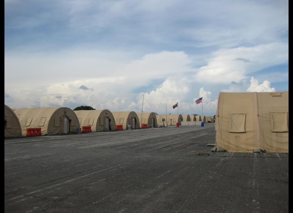 Photo reviewed by U.S. military officials shows Camp Justice, where the media is housed on Guantanamo, October 22, 2010. (Virginie Montet/AFP/Getty Images)